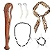 Produktbild EUPSIIU 5 Stück Damen Höhlenfrau kostüm Leoparden Kostüm Set Aufblasbare Waffe Tier Leopard Stirnband für Kostüm Party Dekoration Zubehör Steinzeit Mottoparty Kannibale Höhlenmensch(5 Stück)