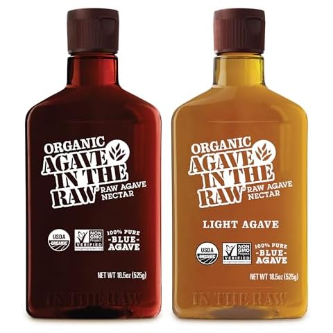 In the Raw Organic Blue Agave Syrup Bundle – Amber + Light Agave Nectar, Low-Glycemic Sweetener, Maple Syrup and Honey Alternatives, 18.5 Oz Ea Cover