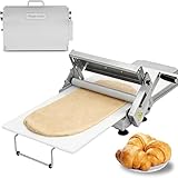 Zanefoo Manuelle Teigausrollmaschine & Nudelmaschine (30cm) – Klappbar & 0-27mm Einstellbar – Profi Edelstahl Pastamaschine für Fondant, Pizza, Croissants & Blätterteig – Rutschfest(S)