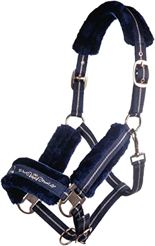 HKM Berry Stricke 180cm Schwarz/Rosegold - Pferdeführleine Mit Karabiner