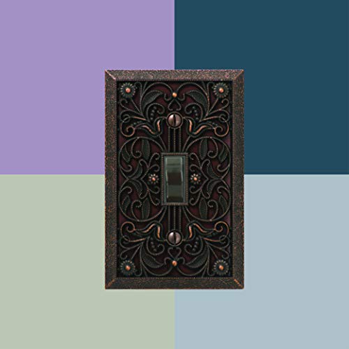 Amerelle 65Dab Filigree Wallplate, 1 Duplex, Antique Brass #TOP4