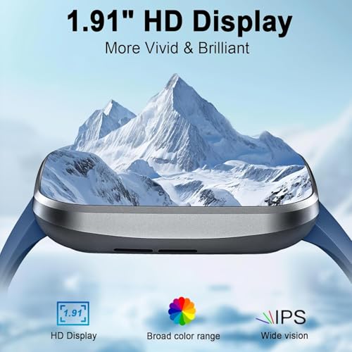 Image of Smart Watch for Men Women, 2026 New Smartwatch(Answer /Make Call) , 1.91 inch Fitness Watch with 120+ Sport Modes, Fitness Tracke with Pedometer /Sleep Monitor /Heart Rate /IP68, for Android /iPhone Blue