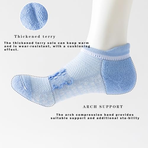 Image of Ankle Running Socks For Women, Athletic Wicking Thick Cushioned Low Cut With Tab Casual Sports Socks