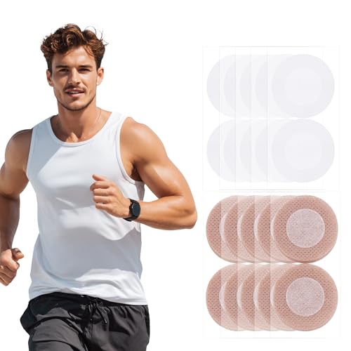 VRAIKO Fundas para pezón para Hombre, 100 Unidades (50 Paírs) para Hombres, Resistentes al Sudor, antichafing, Invisibles y cómodas para Correr, Deportes, Uso Diario