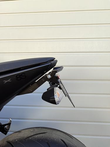Support de plaque d'immatriculation court pour Suzuki GSX-8S gsx8R conversion arrière EVO Brisk Support de plaque d'immatriculation arrière court avec feu...