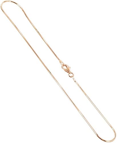 Miniatura 1 de Tobillera de cadena de pie de serpiente de oro rosa de 14 quilates sobre plata de talla diamante de 0039in