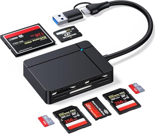 USB C USB3.0 Multi Multi Card Reader XD/SD/TF/CF/Micro SD/MS 7 in 2 Fast 5Gbps Memory Card Reader/Writer/Hub for SD SDXC SDHC CF CFI TF Micro SD Micro SDXC Micro SDHC MS MMC Windows/Linux/Mac OS