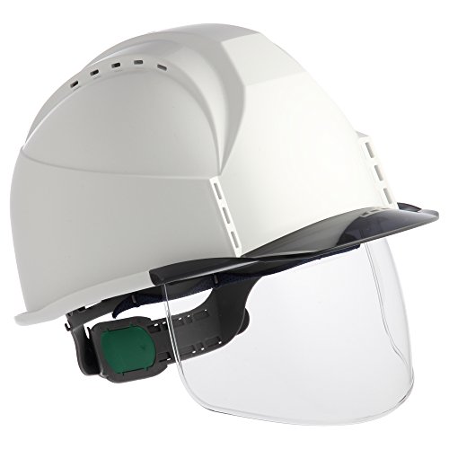 住ベテクノプラスチック ヘルメットKKC3シリーズ 通気孔付・透明ひさし・シールド面付・スチロールライナー付 KKC3S-B-SWH-S