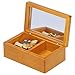 ciciglow Caja de música, decoración de Madera Caja de Almacenamiento de joyería Musical Caja de música Regalo con Espejo para Juguetes de(Wood Color, Track: Love Story)