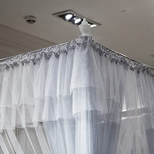 Moustiquaire de lit de luxe style princesse grand lit bleu chic - 6