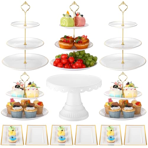 Willinglong 12 Pcs Dessert Table Display Stand Set Include 5