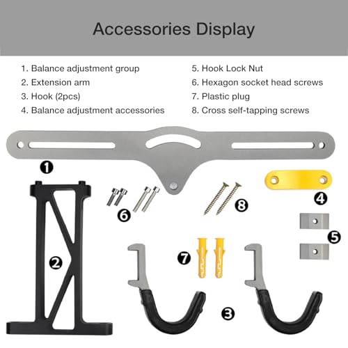 Support mural pour vélo robuste en métal résistant avec portant capitonné - 3