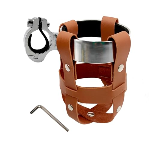 2.75 "Bike Water Bottle Holder, Vintage Leather Bike Beverage Holder,Bike Cup Holder,Bike Drink Holder for Motorcycle Bike Stroller Walker Wheelchair Scooter Golf Cart
