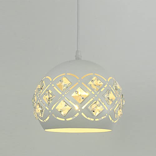 Mengjay Lámpara de Techo Colgante Cristal Lámpara Vintage Rústico Industrial,Vintage Colgante de Luz Industrial de Cristal Iluminación colgante Lámpara,para dormitorio Cocina (Blanco)
