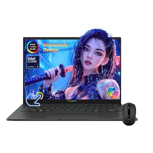 ASUS Zenbook - Computer portatile touch screen OLED da 14", WUXGA, Intel Core Ultra 9 285H fino a 5,4 GHz, Intel Arc GPU, Copilot, Thunderbolt 4, Wi-Fi 7, Win11 H, con mouse wireless (32 GB 7467 MHz