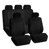 FH Group Automotive Seat Covers Travel Master Full Set Solid Black Car Seat Protector, Airbag and Split Rear Combo Car Seat Cover Universal Fit Interior Accessories Cars Trucks SUV Car Accessories