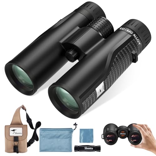 Premium ED HD Binoculars 10x42 for Adults, Waterproof & Fogproof with Magnesium Alloy Body, BAK4 Prism - High Power Binoculars for Bird Watching, Hunting, Travel & Outdoor Sports, Compact by PEIKETAO - Used condition - US$157.25