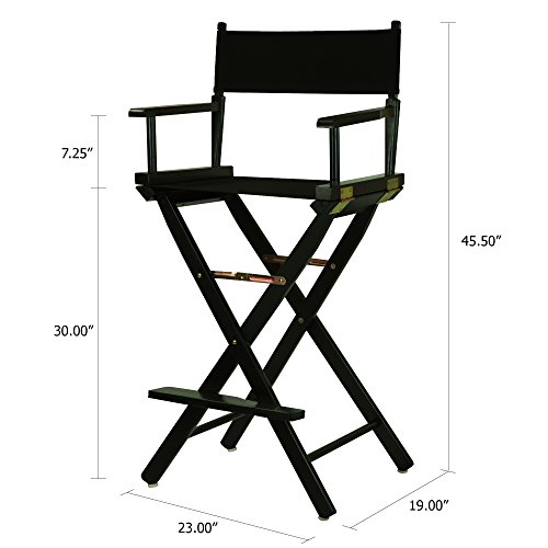 Casual Home Director's Chair ,Black Frame/Black Canvas,30" - Bar Height by Casual Home - Image 5