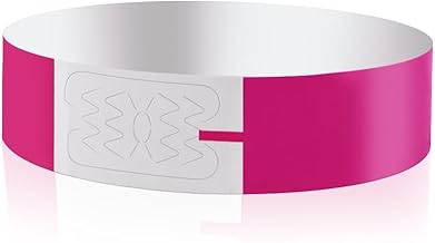 Vicloon Paper Wristbands, 100pcs Identification Bracelets, Entrance Wristbands for Control and Security Events, Parties, Festivals, Water Park, Travel (Pink)