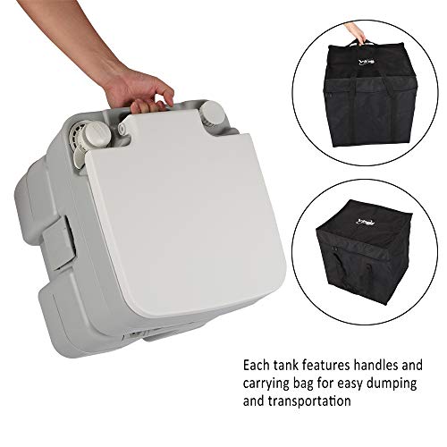 Vingli VL-6B-FAHA-V97J Portable 5.3 Gallon Camping Toilet W/Carrying Bag,Large Capacity Tank thumb #1