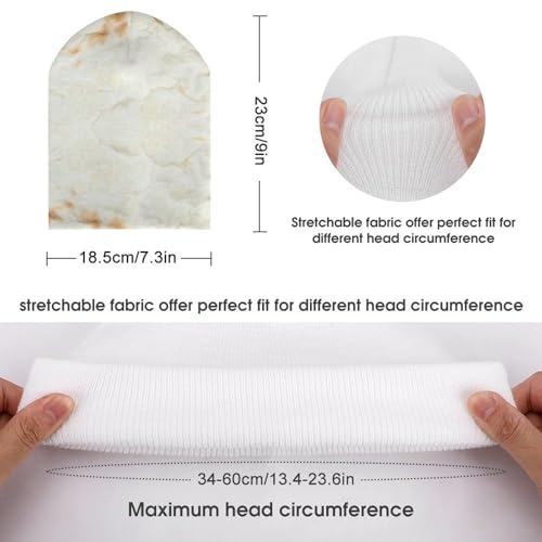 Giant Flour Tortilla Taco Kids Beanie Hat for for Girls Boys Children Cap Winter Knitted Chemo Cancer Headwear Accessories Gifts Decoration Black2