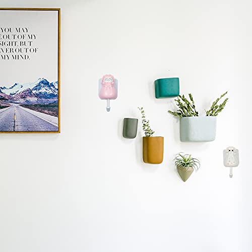 Nuannuan 4 Pieces Coat Hooks Cute Cat Shape Punch Free Adhesive Hooks, Plastic Creative Home Storage Utility Wall Decorations Hanger Holder For Hanging Hat Towel Backpacks Key Scarf Bags #TOP1