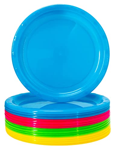 Honla 7.8 Inch Kids Plates,Polka-Dots Pattern Toddler Dishes,Set of 16 Small Size Kids Plastic Plates in 4 Assorted Colors