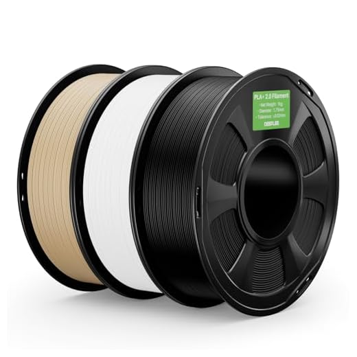 DEEPLEE PLA+ 2.0 Filament 1.75mm, Stronger Toughness 3D Printer Filament, Black White Beige 3KG, Upgrade PLA Plus 3D Printer Filament, High Speed PLA+ Filament for Most FDM 3D Drucker