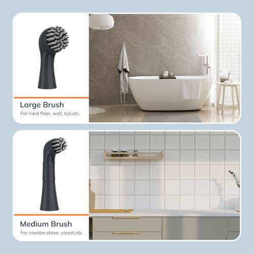 Image of LifeBasis Replacement Brush Head Set Only for LifeBasis Electric Cleaning Brush, Only with 5 Replaceable Cleaning Brush Heads & 6 Cleaning Pads, for Cleaning Shower, Sinks, Kitchen Corner, Tile, Grout