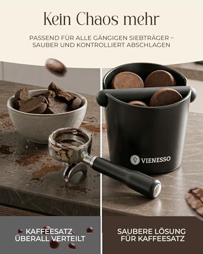 VIENESSO Abschlagbehälter Siebträger | Knock Box Kaffeesatz Abklopfbehälter – Ansicht 2
