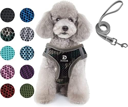 No Pull Dog Harness Small Dogs, Soft Mesh Reflective Breathable Step-In Dog Cat Harness and Lead Set for Puppy Cat Pet Vest with Leash Adjustable for Outdoor Walking, Training XS Blue