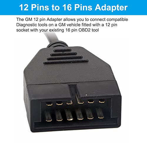 Keenso OBD2-diagnose-verlengkabel, 12-pins naar 16-pins aansluiting, OBD1-stekker, adapter voor GM-voertuigen/auto… - Image 6
