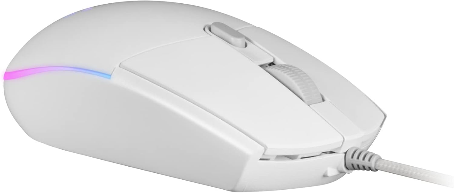 MARSGAMING Gaming MMGW White Gaming Mouse RGB Flow Non-Slip Mac/Windows/Linux