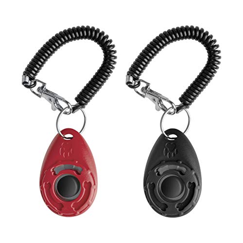 Hkdgyhon Dog Training Clickers, Portable Pet Clickers For Training With Wrist Strap, Clicker Training For Dogs Cats Puppy Birds Horses (Red/Black) #TOP6