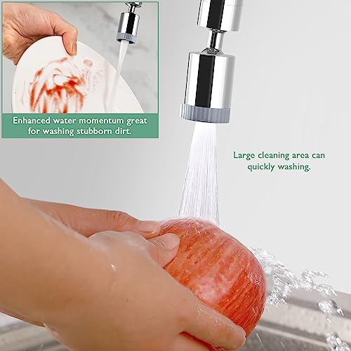 Swivel Kitchen Faucet Aerator, 3 Spray Models Faucet Sprayer Attachment, Faucet Nozzle 55/64-27Uns Famale Thread, Male Thread Adapter Included, Faucet Aerator Chrome #TOP6