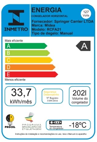 Freezer Midea 202L RCFA21
