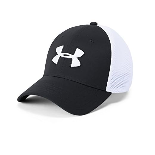 Under Armour UA Classic Mesh Cap, clásicas Gorras de béisbol con Visera, Funcional Gorra para Hombre Hombre, Negro (Black/White/White (001)), L