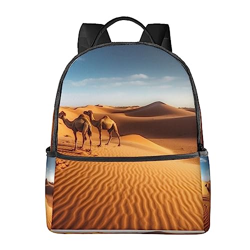 Sac d'ordinateur et de travail noir avec imprimé dunes du Sahara