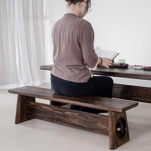 Banc rustique en bois d'acacia massif pour entrée de maison