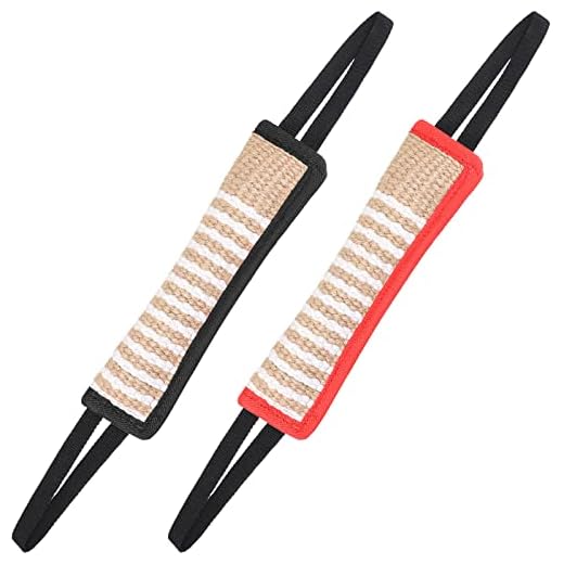 Amylove 2 Pcs Dog Tug Toy, Tug of War Dog Toy, Tough Jute Dog Bite Pillow with 2 Handles for Small Medium Large Dogs Puppy Training Interactive Play