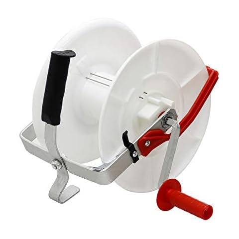 KATSU Heavy Duty Electric Fencing Reel, 3:1 Geared Reel Electric Fence Wire Rope Poly Tape Winding or Unwinding with Steel Crank Arm 667116 Cover