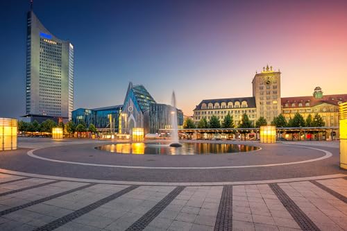 adrium Leinwand-Bild 50 x 30 cm: Leipzig - Deutschland. Cityscape