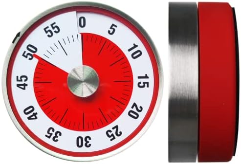 iLakia 60-Minutes Visual Timer, Kitchen Timer for Cooking, Classroom Timer for Kids (3.1" Big Screen), Mechanical Countdown Timer with Magnetic, Time Management Tool for Kids, Toddler, Autism, ADHD