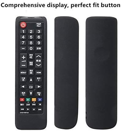 DOMESKIN for Samsung TV Remote Case SIKAI Shockproof Silicone Cover for Samsung BN59-01315A BN59-01199F AA59-00666A AA59-00741A Remote Skin-Friendly Washable Anti-Lost with Remote Loop (黑色保护套)