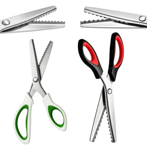 Pinking Shears Set for Fabric, Professional Scissors with Micro-Serrated Blades