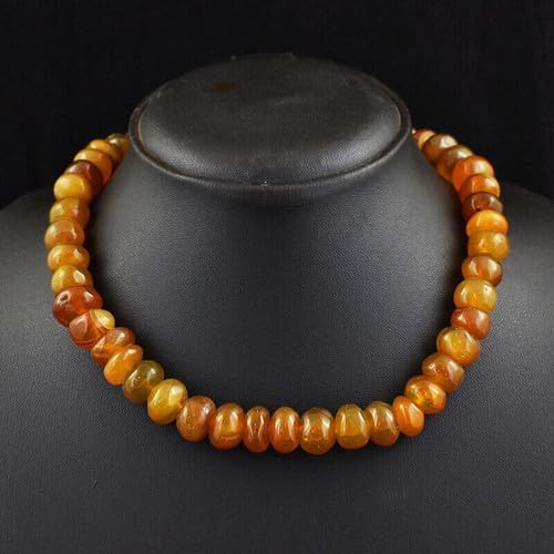 544 Cts Earth Mined Single Strand Onyx Rondelle Beaded Womens Necklace CHIK_NECKLACE-42804