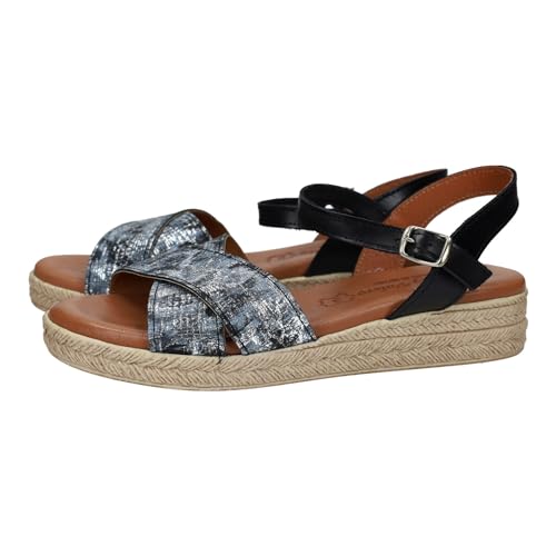 Sandales en cuir contre le mal de pieds grâce à la semelle en gel espagnole