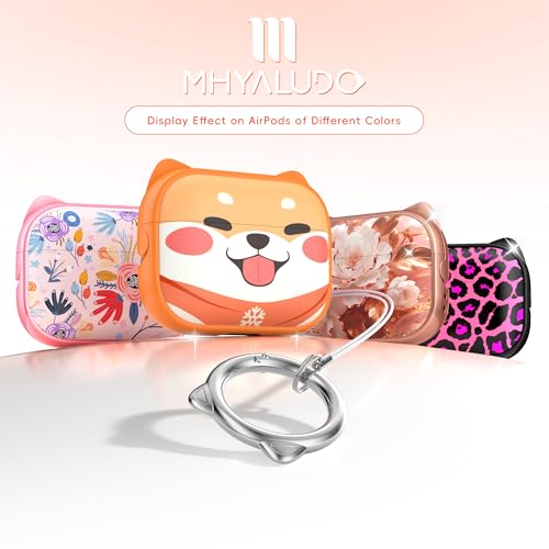 Image of for AirPods Pro 2 Case with Cleaning Kit, Cute Cat Ear Print Design & Cute Buckle for Girls, Phone Holder & Top Safe Lock Buckle Design for AirPods Pro 2nd /1st Gen case, Orange Dog