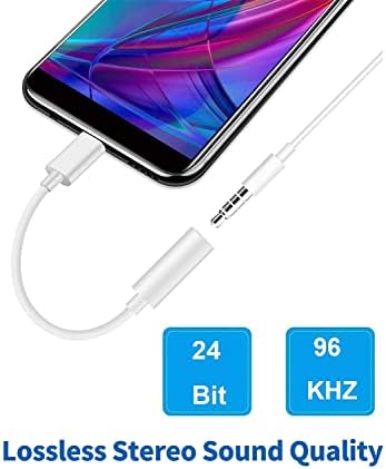 USB-C to 3.5 mm Headphone Jack Adapter, Type C to 3.5mm Aux Audio Cable Earphone Converter Compatible with Samsung S22/S21/S20/S20 Ultra/A51/A52/Note20, Pixel 6/6a,P50/ P40/ Mate 40, OnePlus, etc