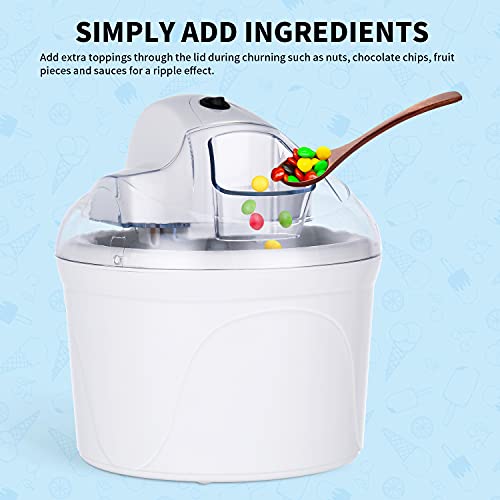 Vpcok Direct Profi Eismaschine Testsieger, Softeismaschine für Zuhause, Joghurtbereiter und Eisbereiter für Eiscreme, Gelato und Sorbet, 1,5L ice cream maker, weiß, inkl. Rezept – Bild 6